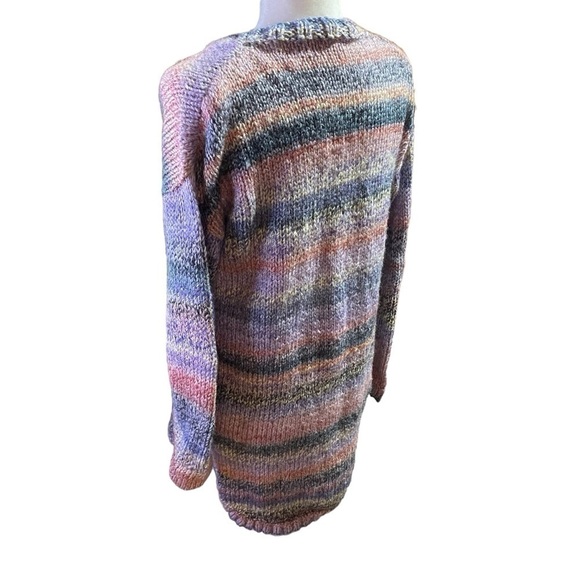 Handmade Chunky Knit Sweater - Beautifully constructed - Pinks, Blues and Purple - Picture 8 of 11